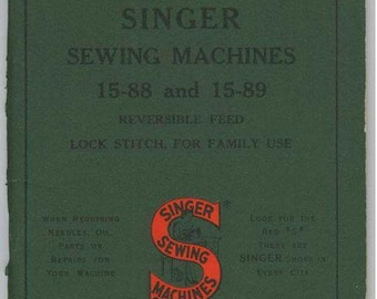 Singer Model 15-88 15-89 Sewing Machine Instruction Manual PDF EN Digital Download Guide