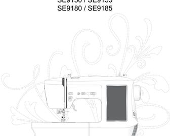 SINGER SE9150 SE9155 SE9180 SE9185 Sewing Manual PDF EN Digital Download Embroidery Guide