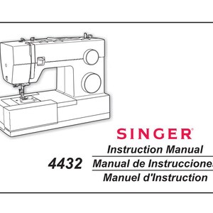 SINGER 4432 Bruksanvisning PDF (En.Fr.Es.) Digital nedladdning Symaskinguide