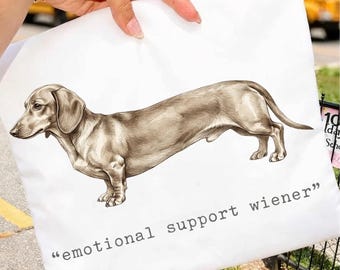 Emotional Support Wiener Png, Funny Dachshund Dog Owner Gift, Wiener Dog Lover Gift, Cute Doxie Graphic Digital Download