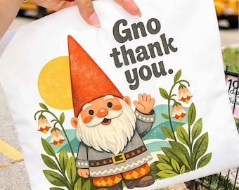 Gno Thank You Funny Garden Gnome Pun Vintage Humor Tee Png, Garden Gnome Lover Gift, Funny Gardening Gift, Retro Graphic  Download File