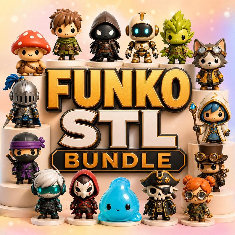 Fantasy Chibi STL Bundle | 3D Printable Mini Figures (Digital Download)