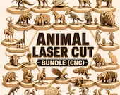 Animal Laser Cut Bundle | 3D Wooden Models, CNC Patterns (Digital Download)
