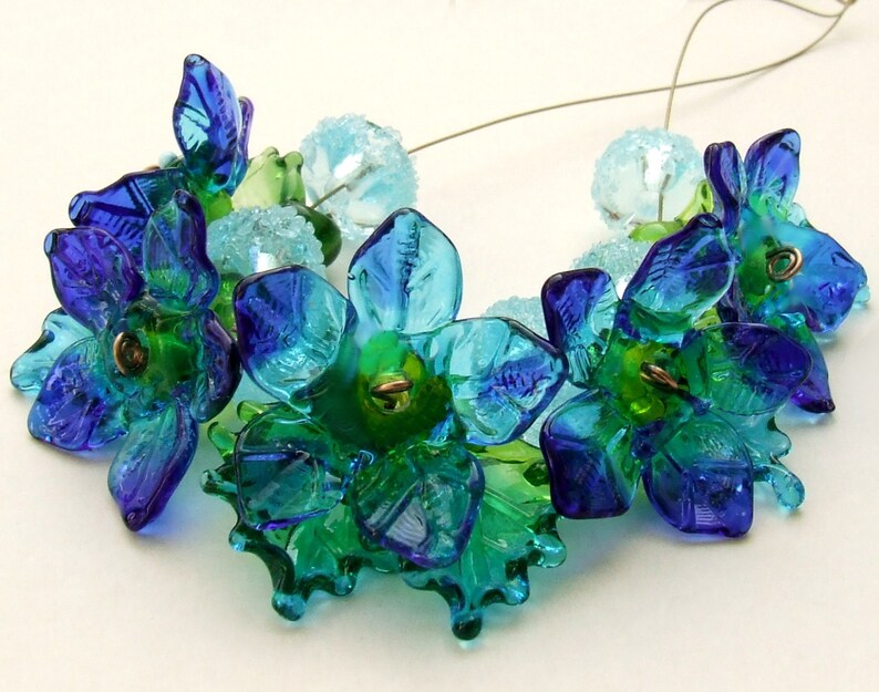 Lampwork Glass Flower Beads for Jewelry Making A Romantic Etsy