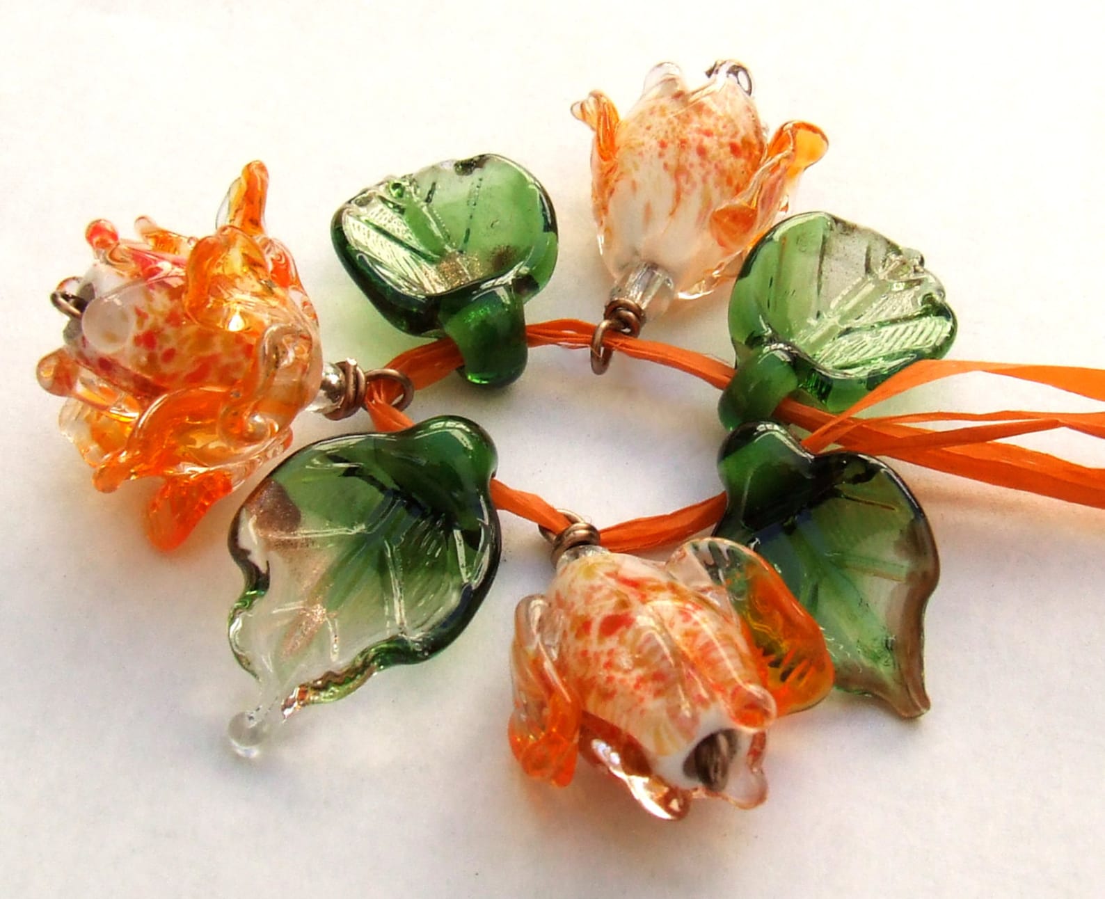 Lampwork Glass Flower Beads for Jewelry Making A Romantic Etsy UK