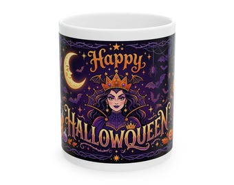 Mug sorcière et chat Joyeux Halloween