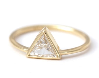 Diamond Engagement Ring, Trillion Diamond Ring, Half Carat Diamond Ring, Triangle Engagement Ring, 0.5 Carat Diamond Ring, Triangle Cut