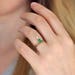 Pear Emerald Wedding Set Alternative Wedding Ring Set Black image 2
