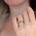 Pear Emerald Wedding Set Alternative Wedding Ring Set Black image 4