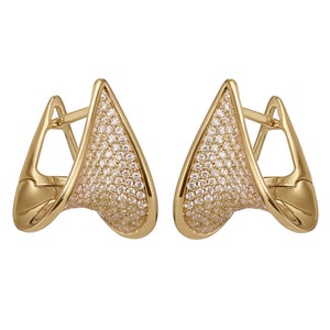 Pave Diamond Hoop Earrings