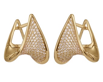 Pendientes de aro con diamantes pavé