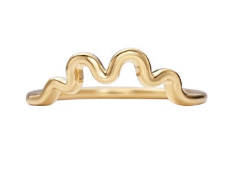 Wave Solid Gold Wedding Band