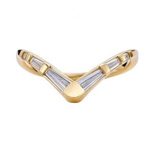 Chevron Curved Ring with Tapered Baguette Diamonds