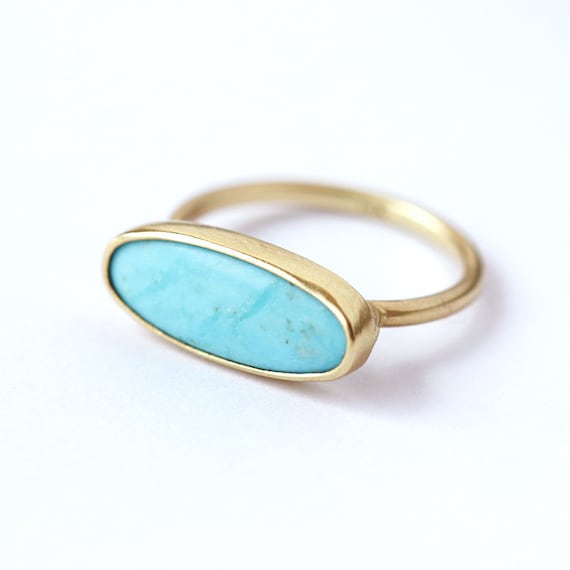 Oval Turquoise Ring: 18k Gold Bezel Set Boho Jewelry - Etsy Oval Turquoise Ring: 18k Gold Bezel Set Boho Jewelry - Etsy