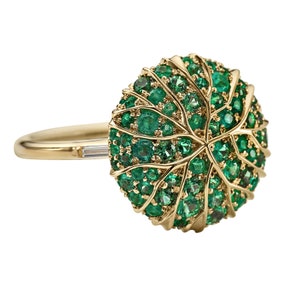 Canopy Emerald Pave & Gold Detail Statement Ring image 1