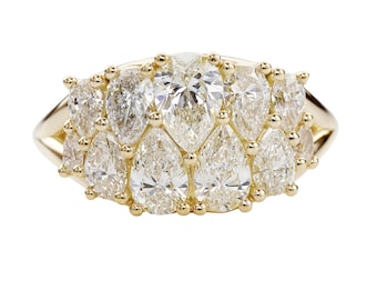 Interlaced Pear Diamond Engagement Ring