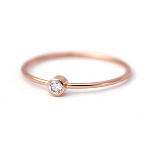 Simple Engagement Ring - Rose Gold Engagement Ring - 14k Solid Gold