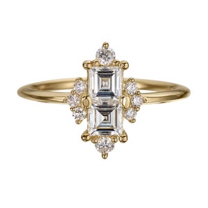 Gilded Mirror Carre Diamond Engagement Ring