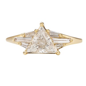 Vector Triangle & Tapered Baguette Diamond Engagement Ring