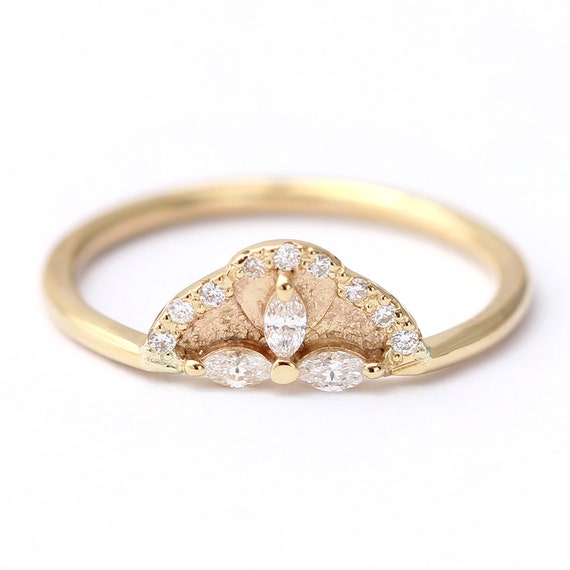 Diamond Ring Marquise Diamond Engagement Ring Cluster Engagement Ring Marquise Cut Ring Pave Diamond Engagement Ring Artemer Etsy
