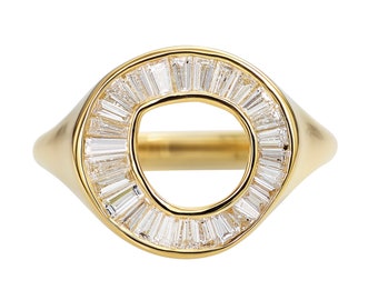 Tapered Baguette Diamond Sphere Ring - OOAK