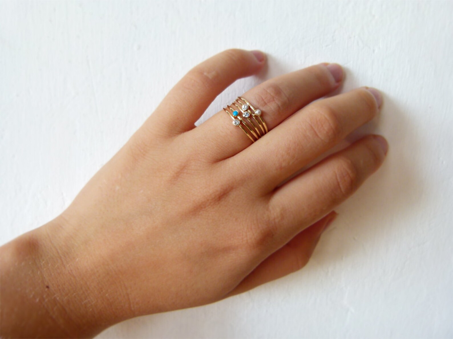 Baby Diamond Ring Simple Engagement Ring Tiny Diamond Ring Etsy