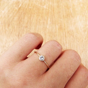 Simple Wedding Ring Set, Bespoke Engagement Ring, Minimalist Wedding Ring Set, Dainty Diamond Ring Set, V Ring, 0.2 Carat Diamond Ring image 3