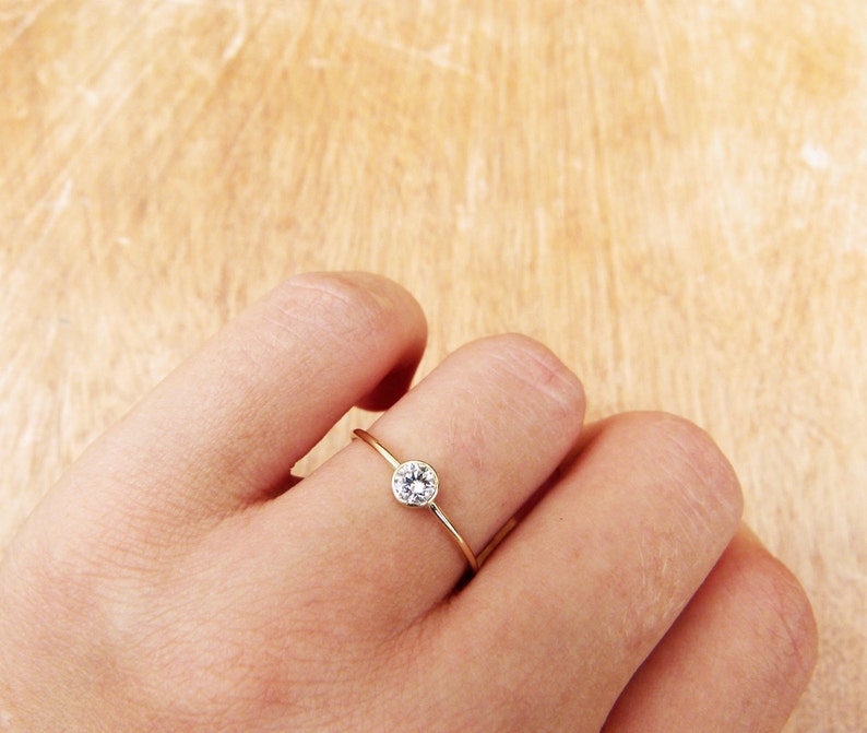 Simple Wedding Ring Set, Bespoke Engagement Ring, Minimalist Wedding Ring Set, Dainty Diamond Ring Set, V Ring, 0.2 Carat Diamond Ring image 3