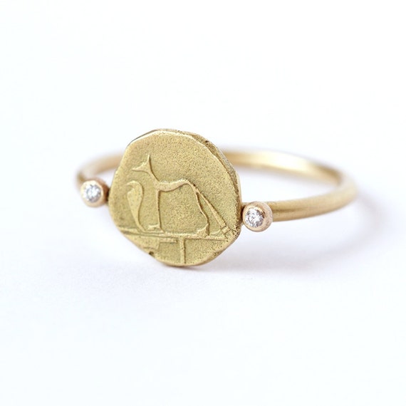Etsy gold signet ring outlet