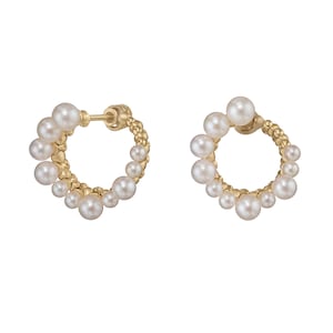 Freshwater Pearl Spiral Hoop Earrings