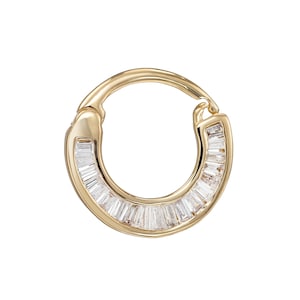 Luna Tapered Baguette Cut Diamond Septum Nose Ring