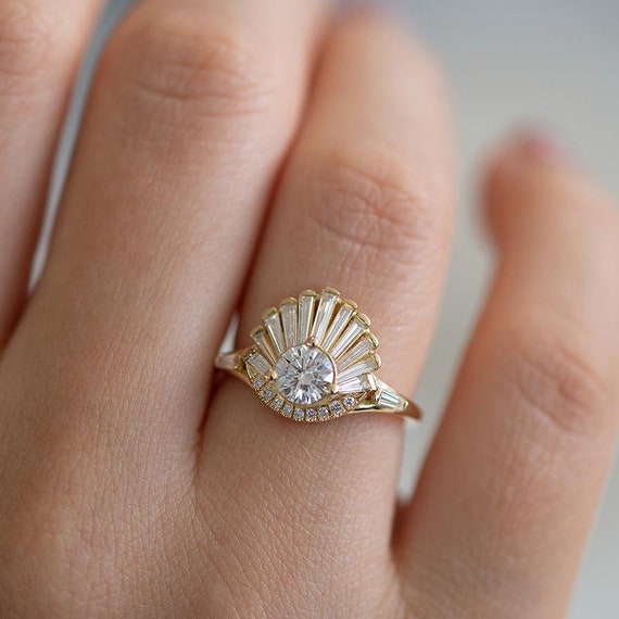 Art Deco Platinum Diamond Engagement Ring - Attos Antique & Estate Jewelry