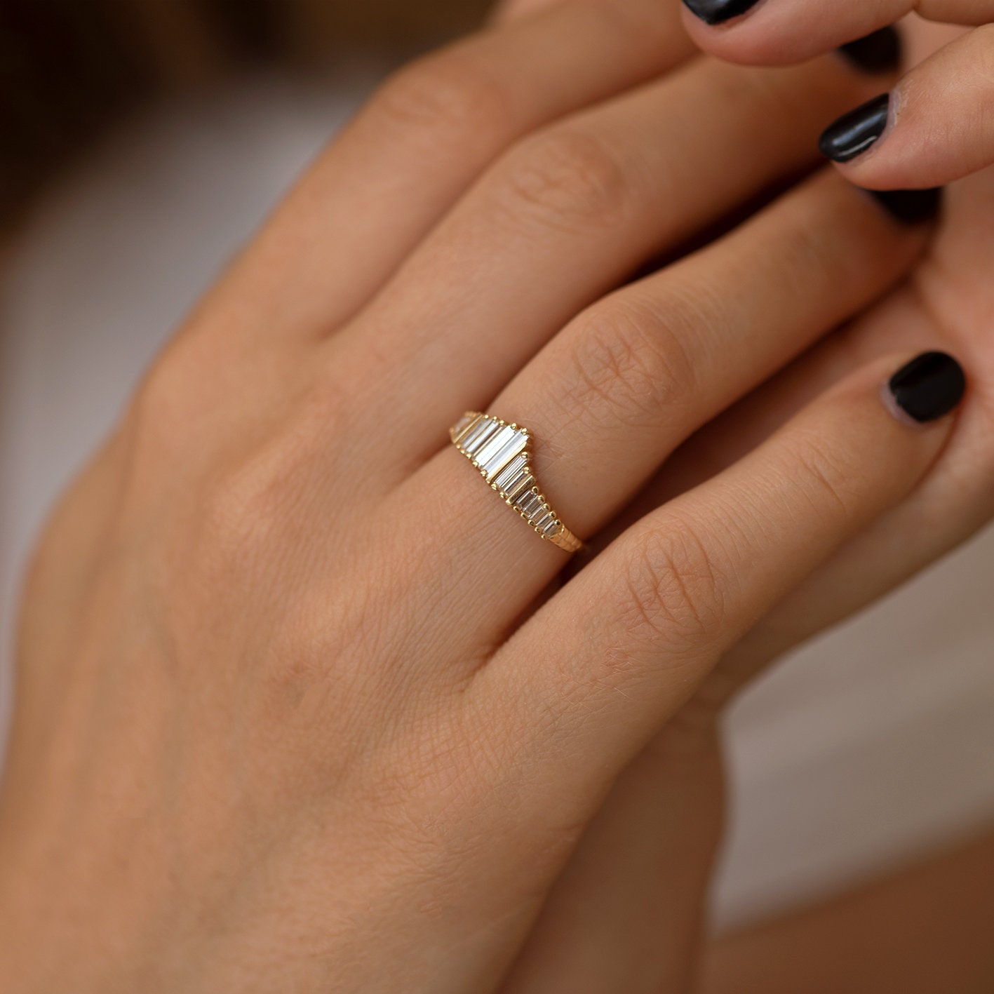 Baguette tiara ring deals