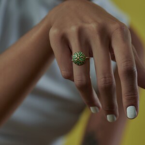 Canopy Emerald Pave & Gold Detail Statement Ring image 5