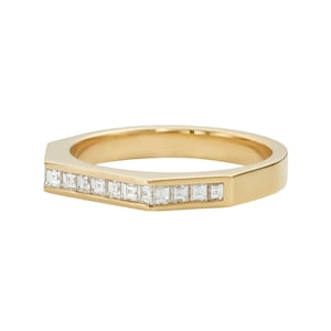 Carre cut Diamond Band - White carre cut Wedding Ring