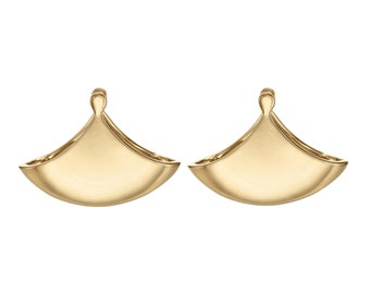 Solid Gold Huggie Fan Earrings