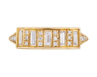 Baguette Diamant Ring - Baguette Cut Ehering - Art Deco Stil