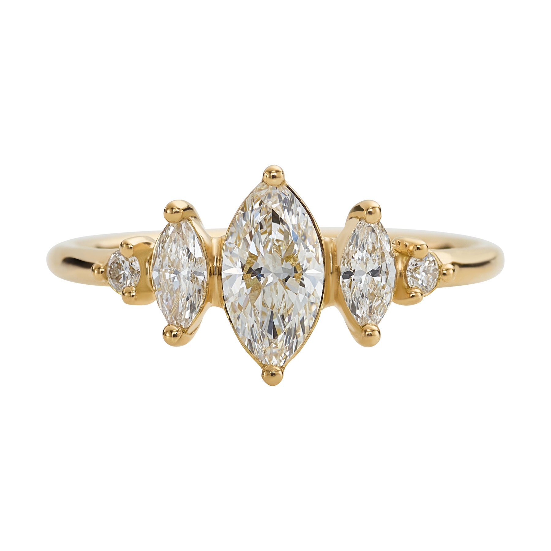 Floating Pear Cut Diamond Engagement Ring in A Classic Style