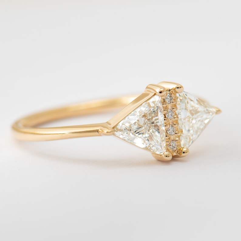 Triangle Cut Diamond Ring - One Carat - Etsy