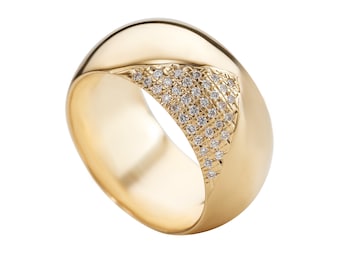 Geometric Diamond Pave Chunky Statement Ring