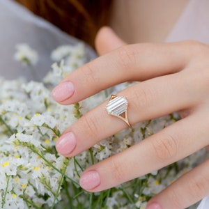 Symmetry Engagement ring with Five Baguette Cut Diamonds image 3