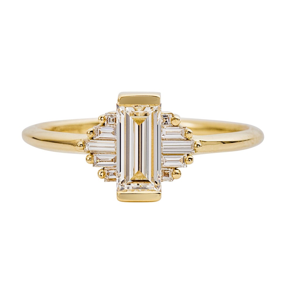 Vintage 1950's Art Deco Diamond Solitaire Engagement Ring, 46% OFF
