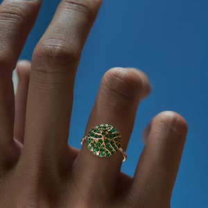 Canopy Emerald Pave & Gold Detail Statement Ring image 8