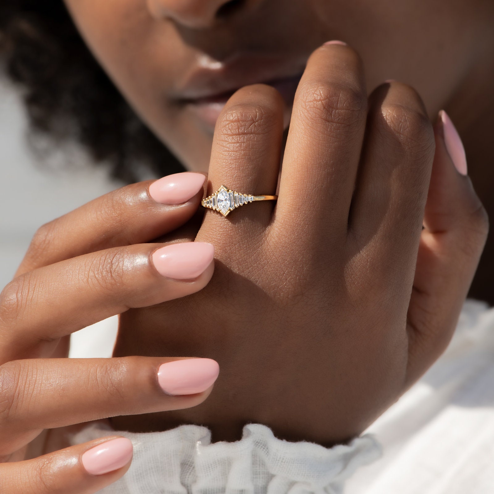 Dainty marquise ring sale