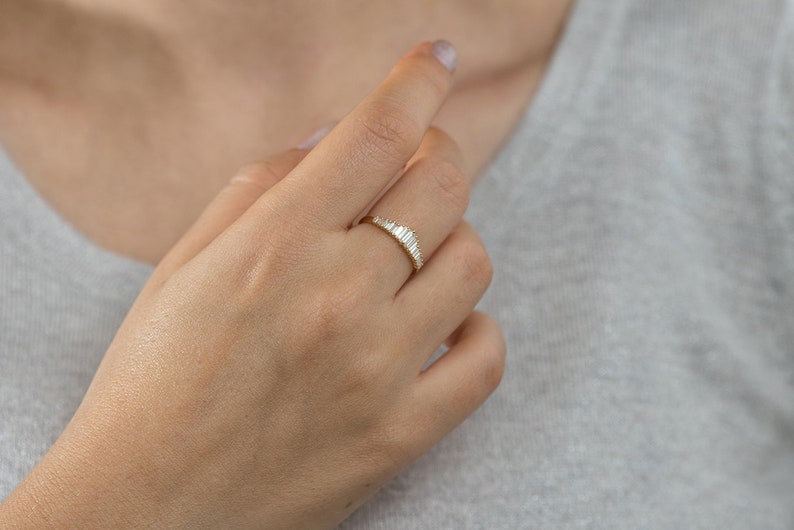 Art Deco Engagement Ring Diamond Tiara Ring image 6