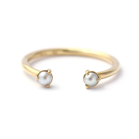 Pearl Wedding Ring Open Wedding Ring Seed Pearl Ring Pearl Etsy Israel