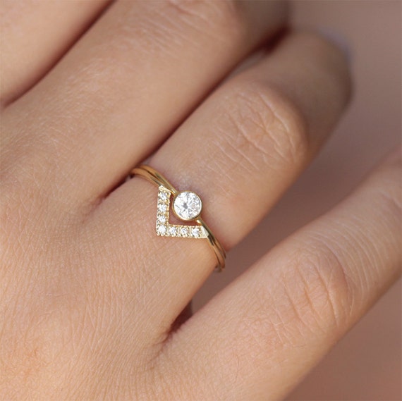 Simple Wedding Ring Set, Bespoke Engagement Ring, Minimalist