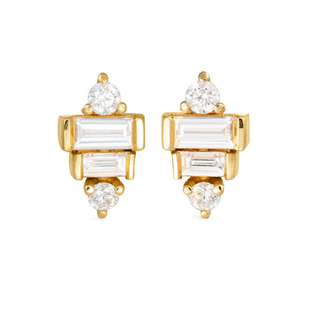 Baguette Diamond Earrings - Etsy