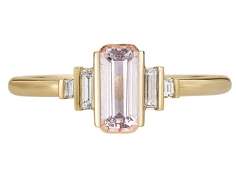 Petal Morganite & Diamond Engagement Ring