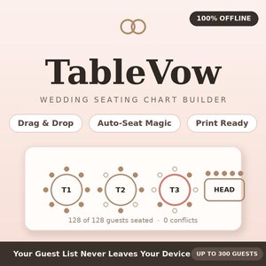 TableVow | Wedding Seating Chart Builder | Offline Seating Planner Software